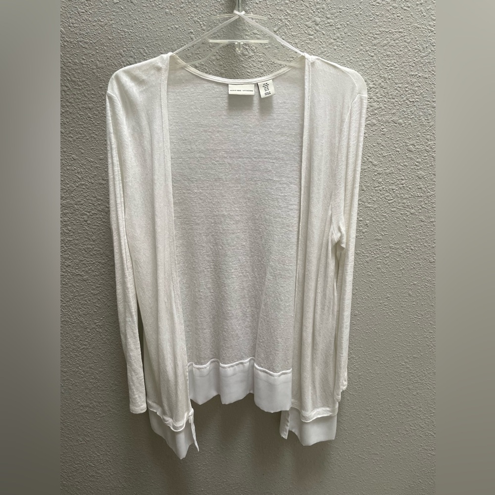 Adrienne Vittadini Women’s White Sheer Cardigan - Size M - NWOT